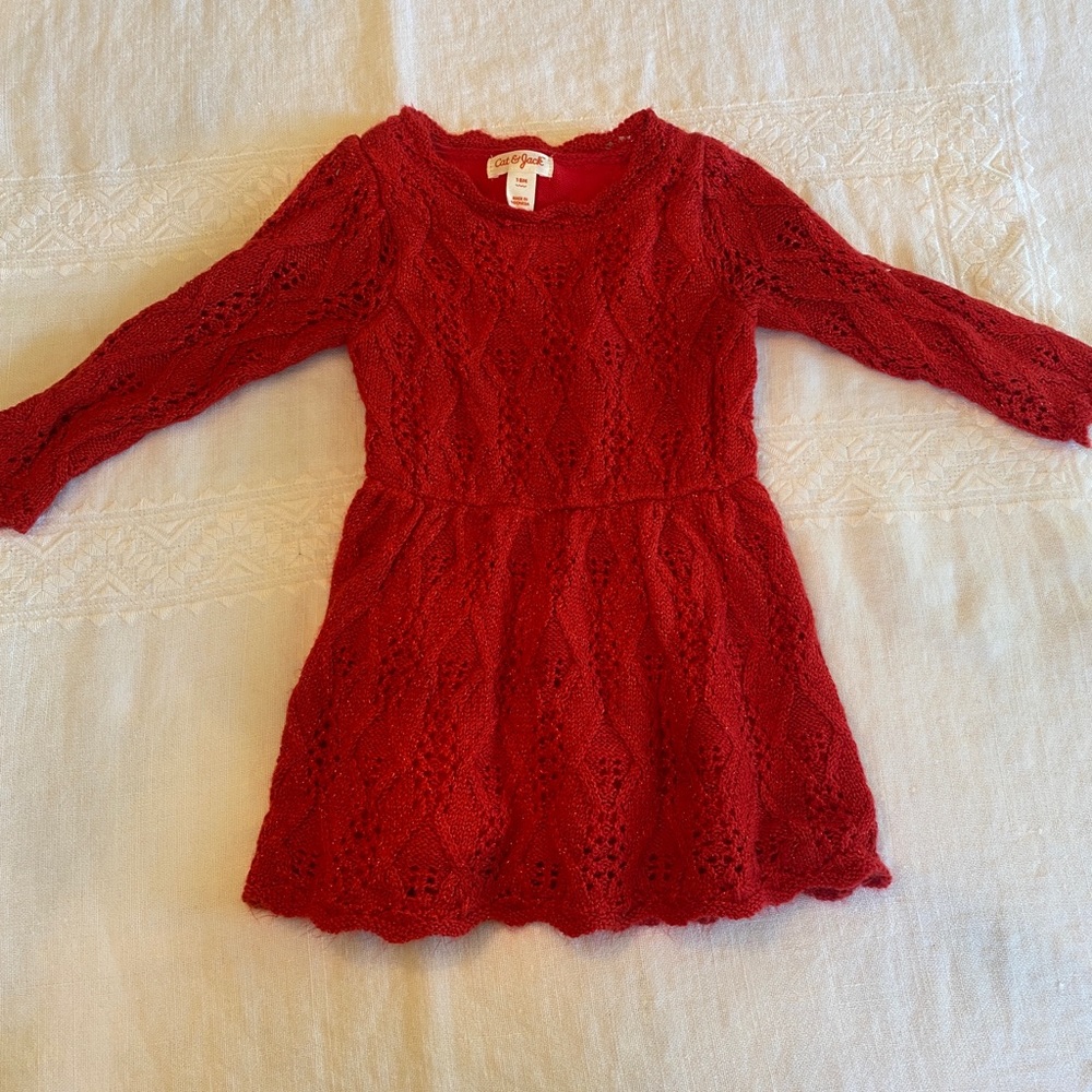 Cat & Jack red sweater dress